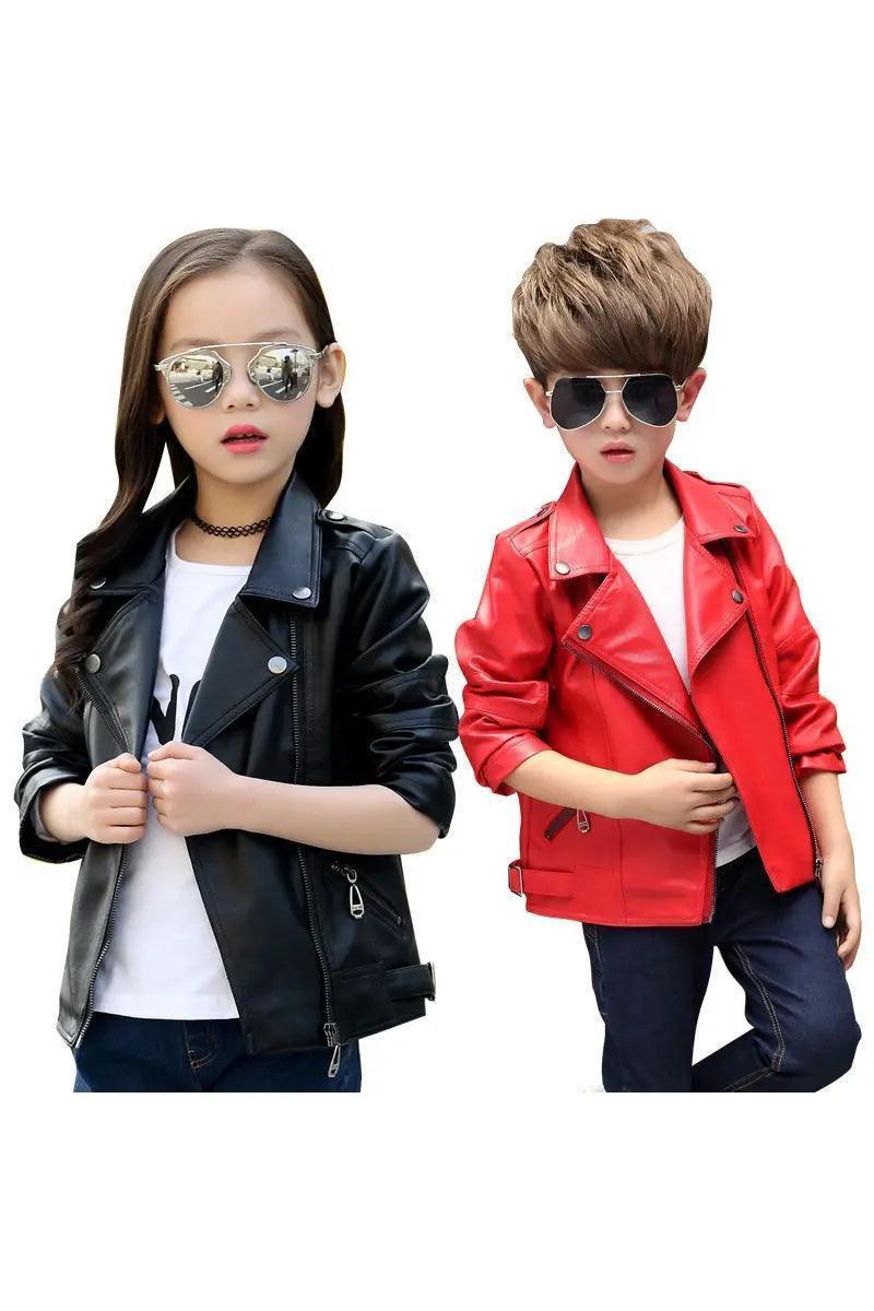 Girls And Boys Korean Children's Leather Jackets - HEPSIBAH SHOP