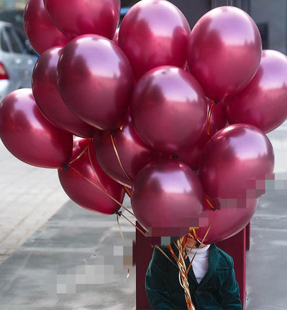 Burgundy Pearl Latex Helium Balloons Wine Red Party Globos - HEPSIBAH SHOP