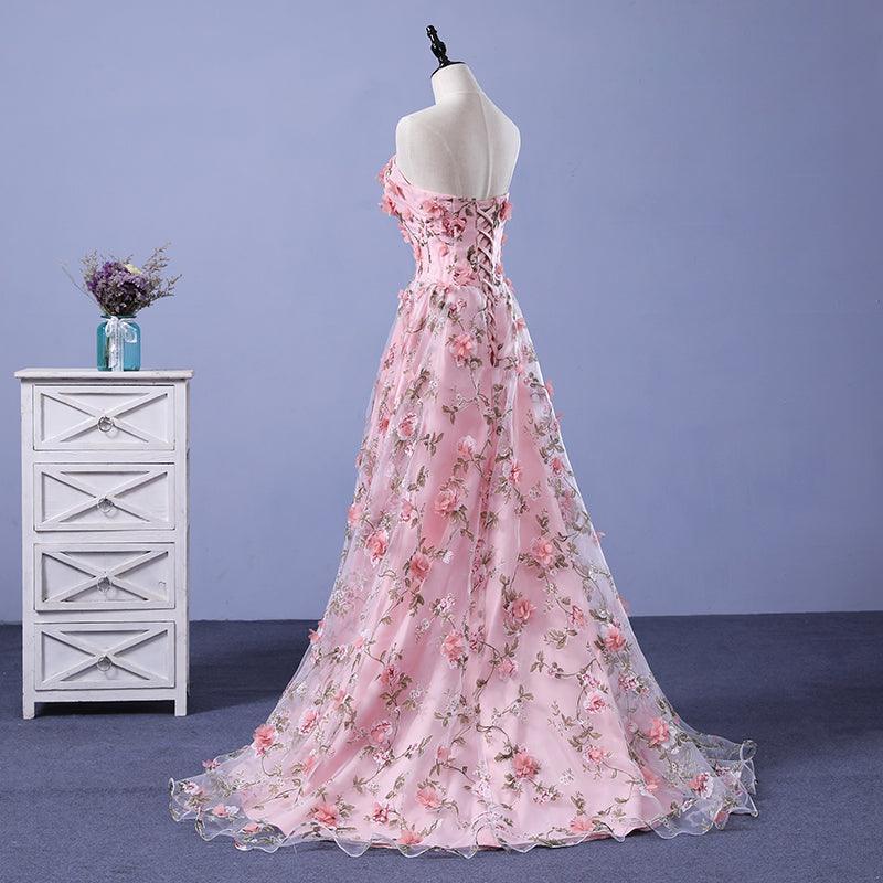 Women's Floral Lace Strapless Gown - HEPSIBAH SHOP