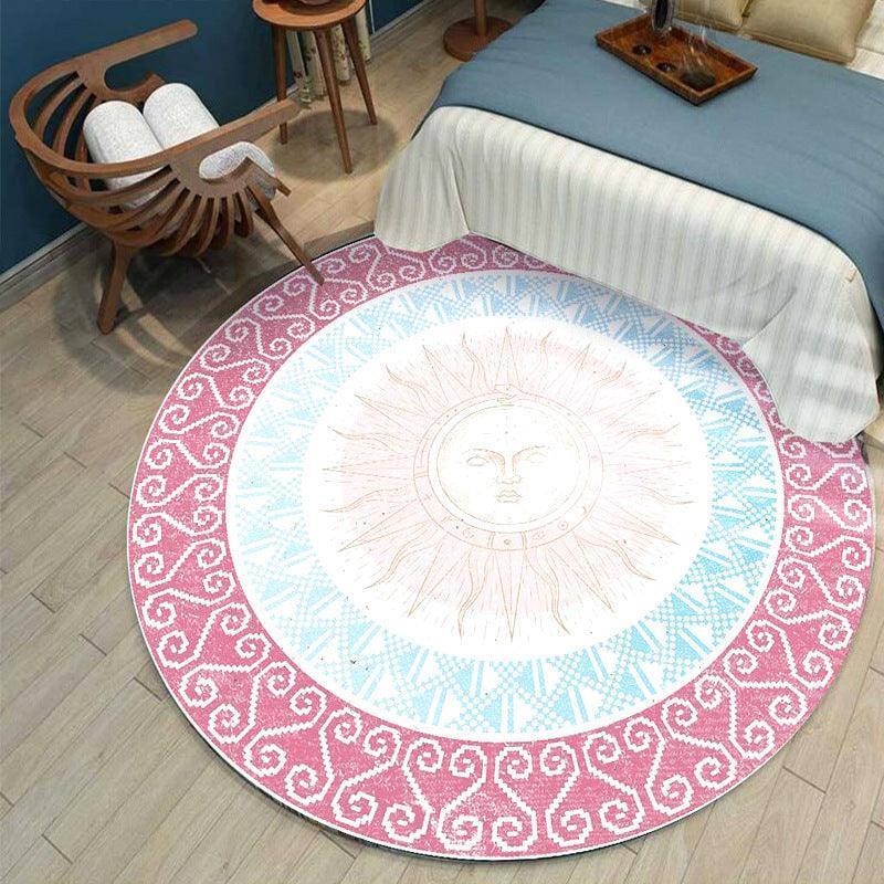 Round Stylish Living Room Rug