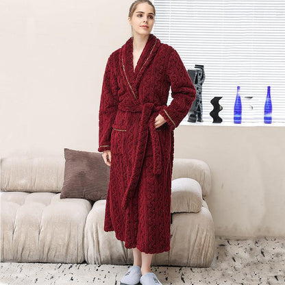 Coral Fleece Bathrobe Long Pajamas