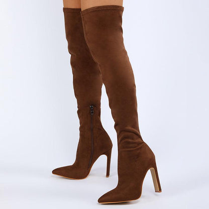 Women's Thick-heeled Inner Zipper Colored Boots - HEPSIBAH SHOP