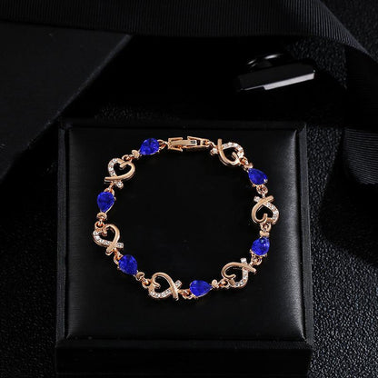 Hollow Love Bracelet With Rhinestones Fashion Temperament Heart-shaped Bracelet For Valentine's Day Gift Jewelry