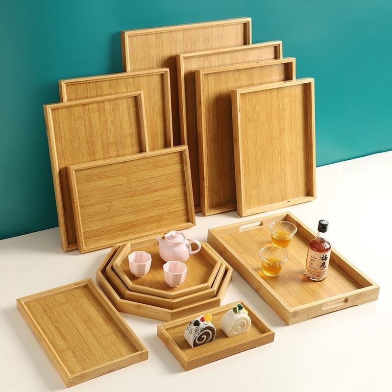 Rectangular Minimalist Household Bamboo Tea Tray