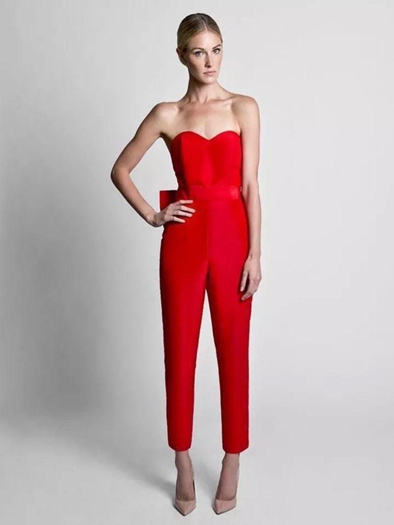 Red Jumpsuit Evening Dresses With - HEPSIBAH SHOP