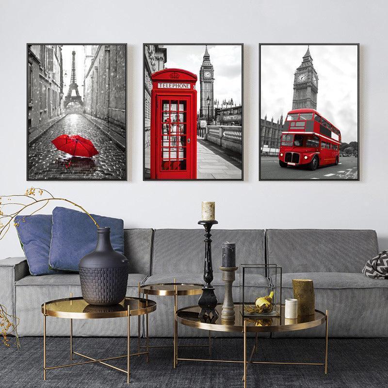 London Street Architectural Decoration Painting - HEPSIBAH SHOP