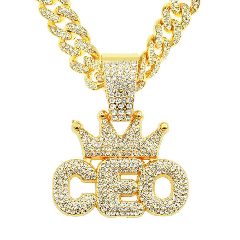 European Hip Hop Full Diamond Pendant Cuban Necklace - HEPSIBAH SHOP