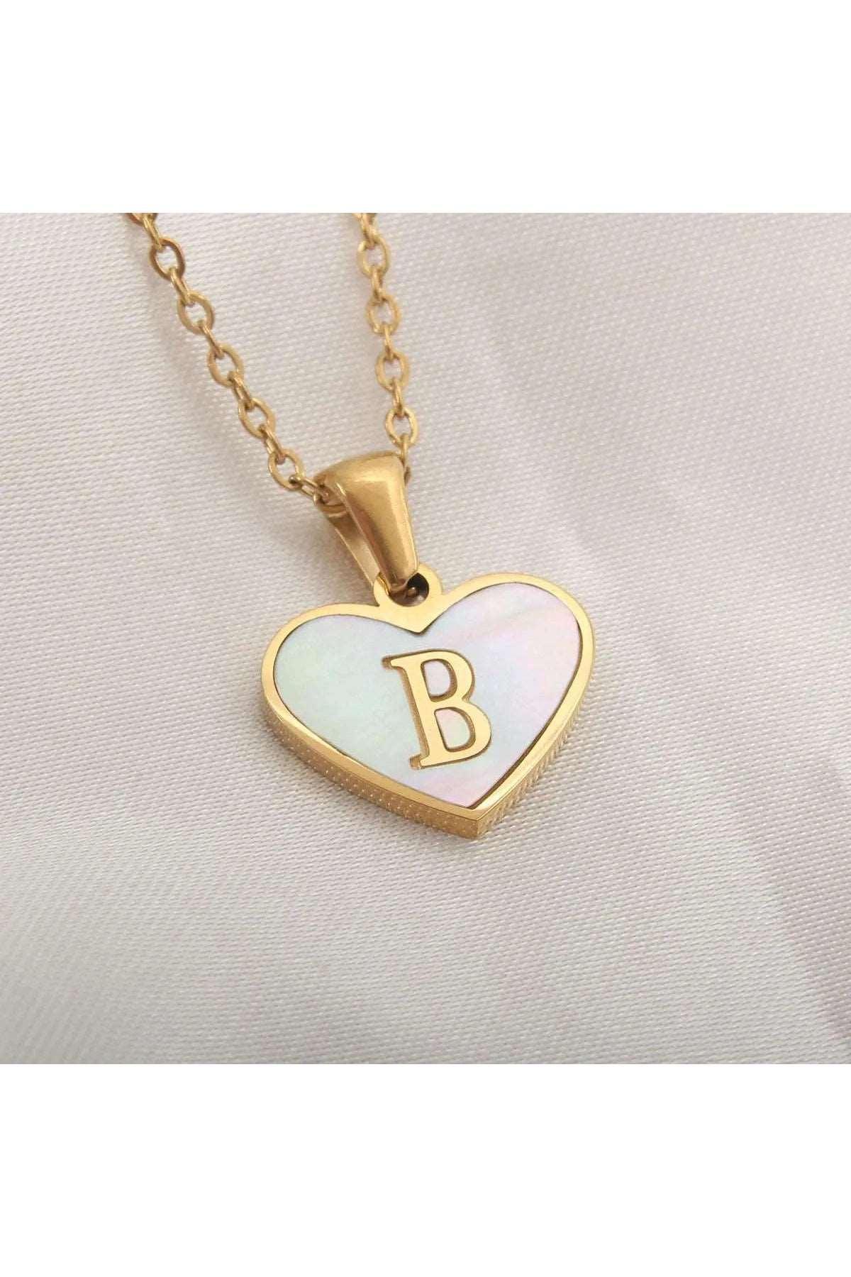 26 Letter Heart-shaped Necklace-HEPSIBAH SHOP