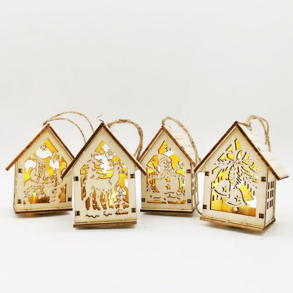 Christmas Wooden Small House Decorations - HEPSIBAH SHOP