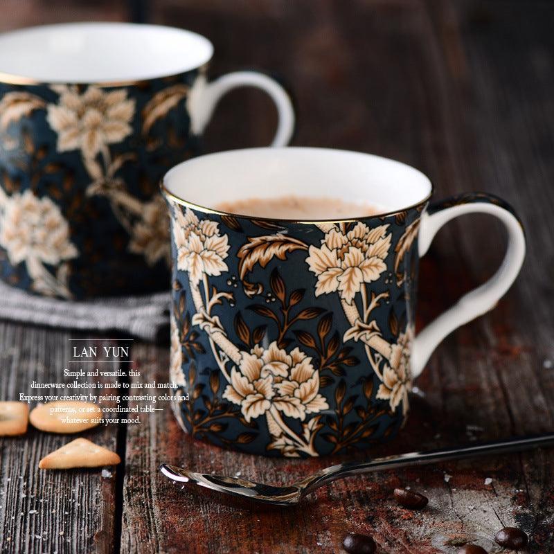 Blue And White Mug Retro Tea Cup Exquisite Bone China Gift Cup