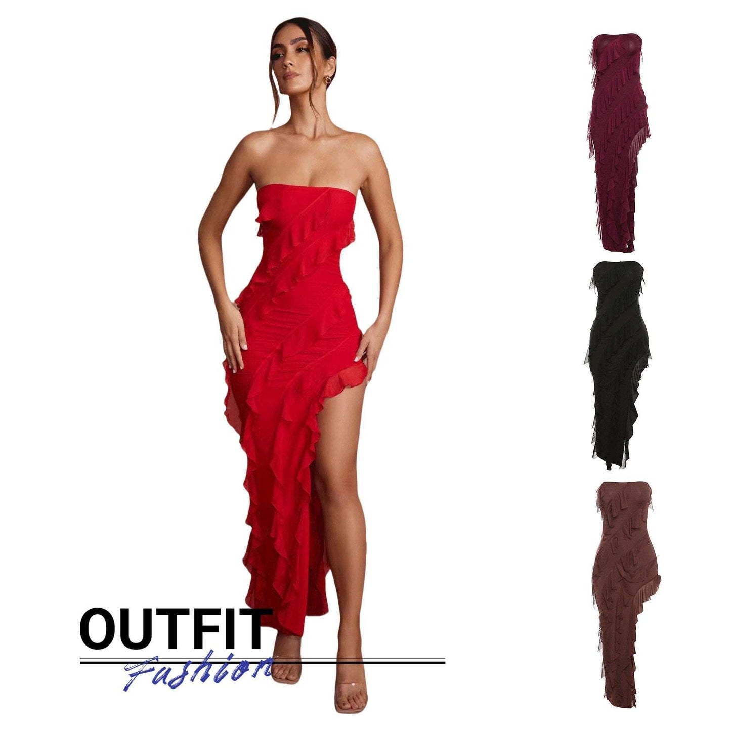 Women's Fashion Tube Top Tassel Dress - HEPSIBAH SHOP