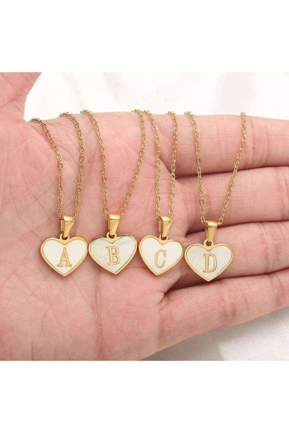 26 Letter Heart-shaped Necklace-HEPSIBAH SHOP