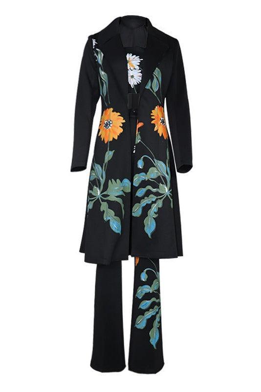 Women's Fashion Long Printed Jacket Set - HEPSIBAH SHOP