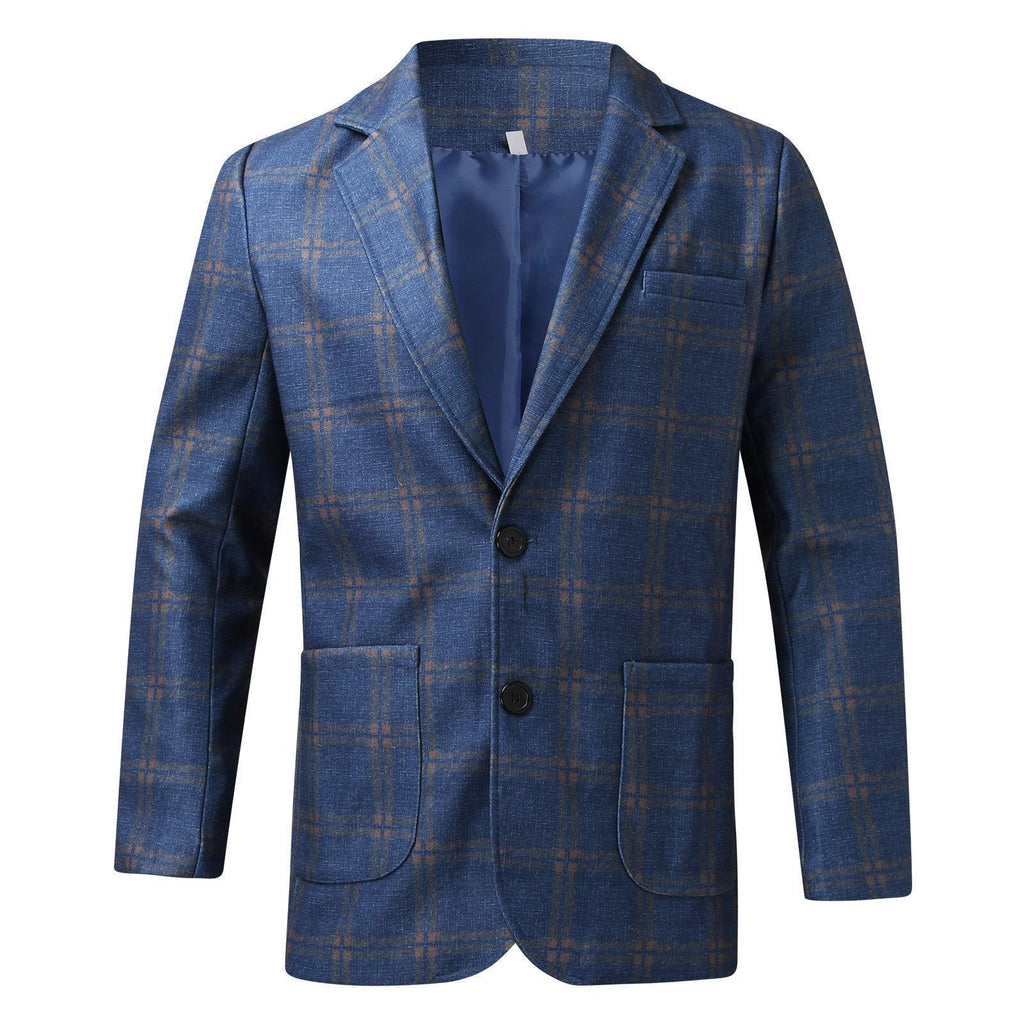 Men's Plaid Lapel Long Sleeve Suit - HEPSIBAH SHOP