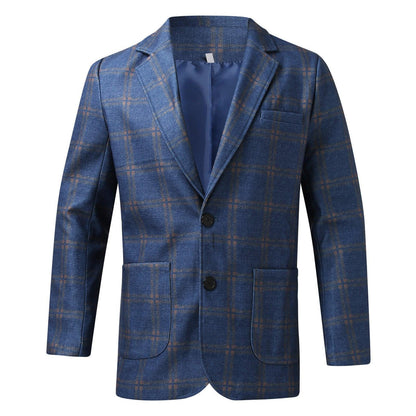 Men's Plaid Lapel Long Sleeve Suit - HEPSIBAH SHOP