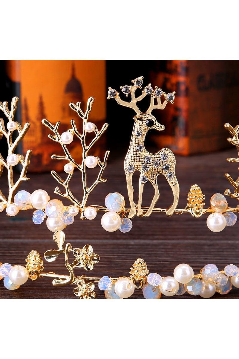 Fawn Crown Golden Animal Wedding Accessories - HEPSIBAH SHOP