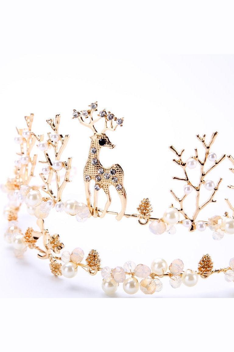 Fawn Crown Golden Animal Wedding Accessories - HEPSIBAH SHOP