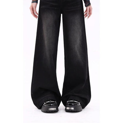 Retro Washed Straight Jeans For Women - HEPSIBAH SHOP