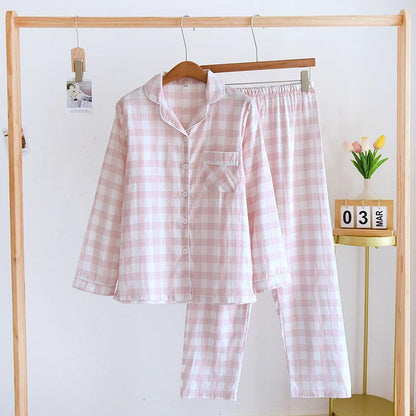 Couple's Cotton Long-sleeved Pajamas - HEPSIBAH SHOP