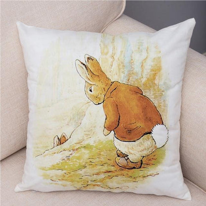 Cartoon Rabbit Peach Skin Fabric Pillow Cover Home Decoration Sofa Cushion Cover Seat Cover Easter Amazon AliExpress