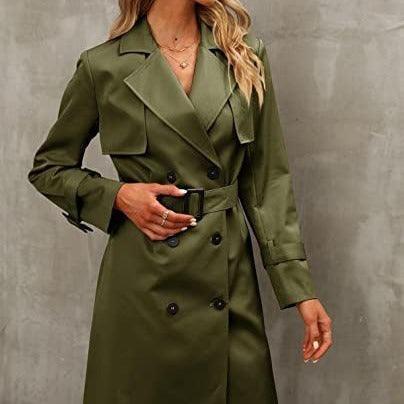 European And American Autumn Women's Double Breasted Fashion Casual Trench Coat - HEPSIBAH SHOP