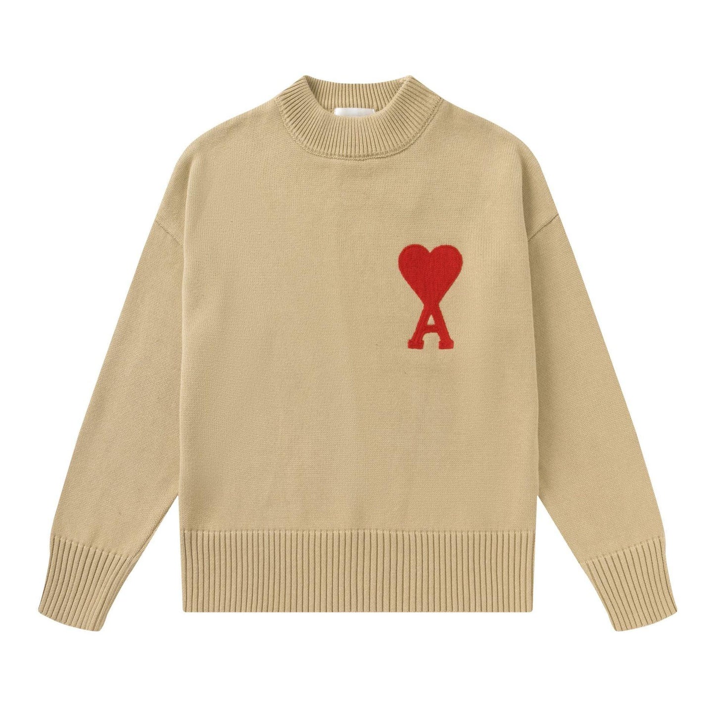 Heart Letter Embroidered Crew Neck Pullover Sweater - HEPSIBAH SHOP