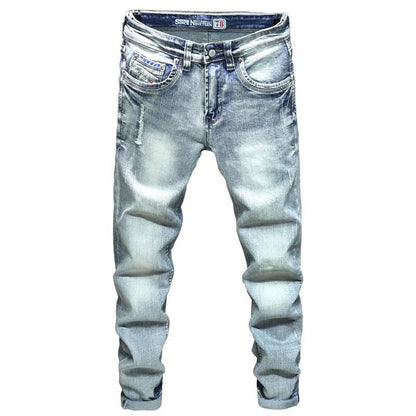 Light Blue Ripped Jeans For Men - HEPSIBAH SHOP