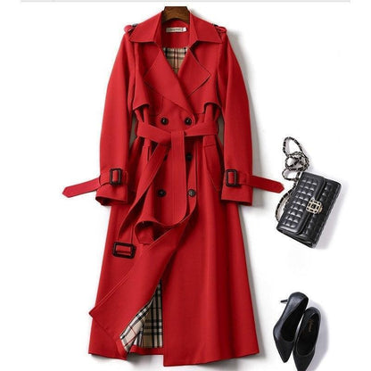 Double-breasted Mid-length Tie Trench Coat - HEPSIBAH SHOP