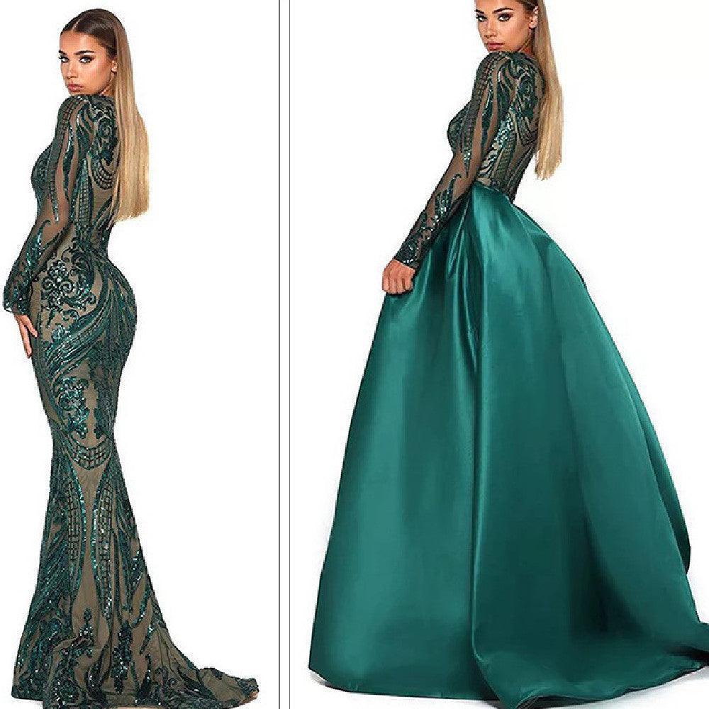 Women's Dark Green Wedding Dress - HEPSIBAH SHOP