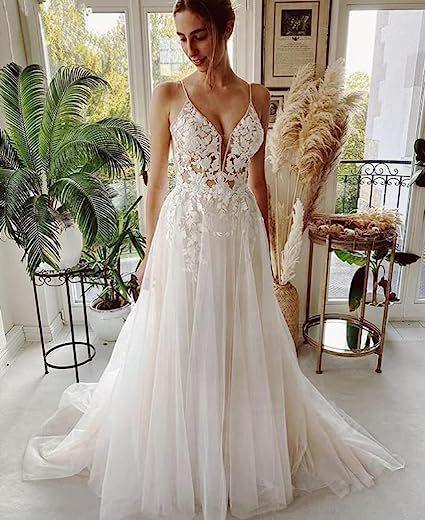 Women's Wedding Dress Lace Strap Backless - HEPSIBAH SHOP