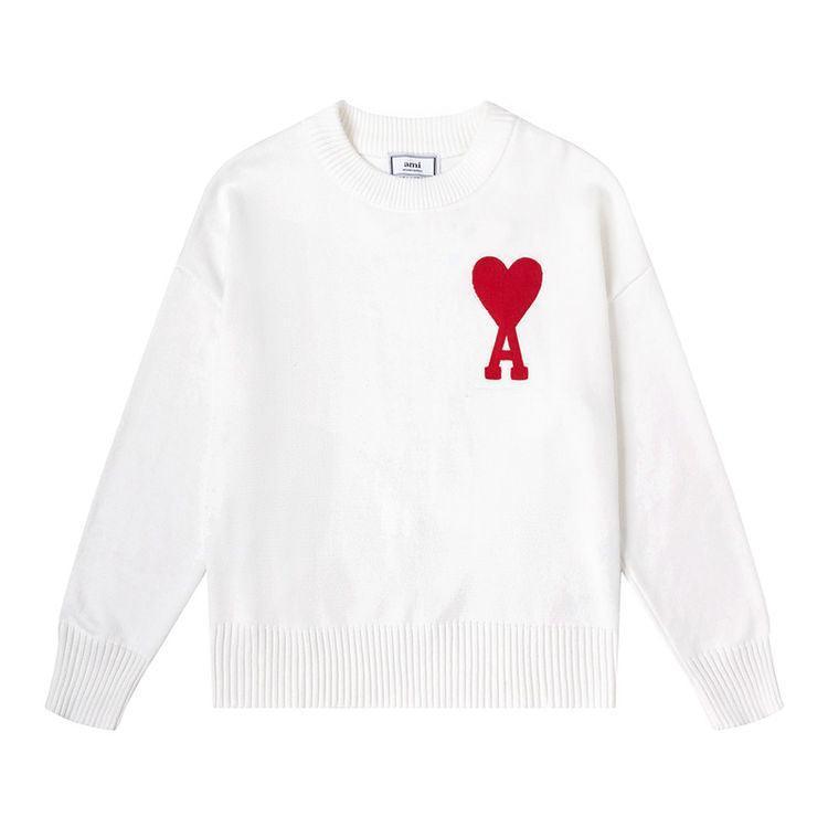 Heart Letter Embroidered Crew Neck Pullover Sweater - HEPSIBAH SHOP