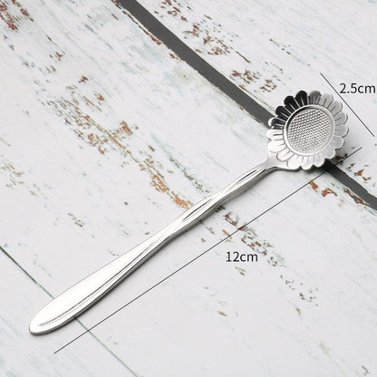 Teaspoons Rose Shaped Flower Stainless Steel Kitchen Tableware Handle Cutlery Mini Dessert Tea Dining Spoon For Snacks