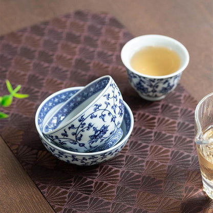 Office Blue And White Porcelain Tea Cup Kung Fu