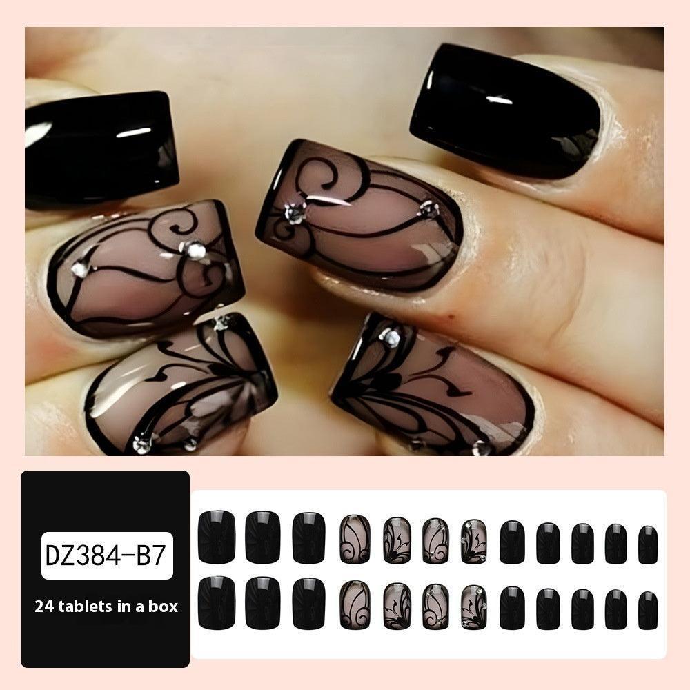 Dark Ins Style Black Vine Wearing Nails And Nails - HEPSIBAH SHOP