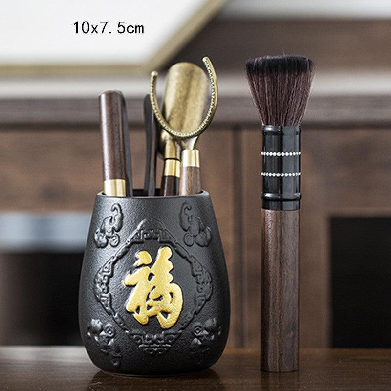 Ebony Wood Tea Ceremony Six Gentlemen Set Tea Art Accessories - HEPSIBAH SHOP