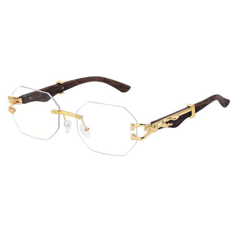 Retro Faux Wood Leopard Leg Sunglasses - HEPSIBAH SHOP