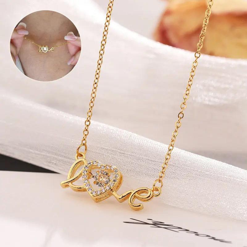 Valentines Day Gift New Titanium Steel Necklace Fashion New Love Smart Necklace Female Clavicle Chain Fashion Jewelry Woman - HEPSIBAH SHOP