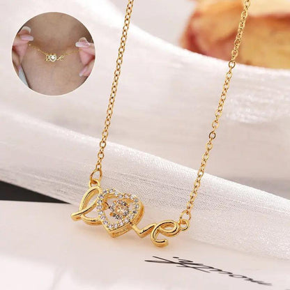 Valentines Day Gift New Titanium Steel Necklace Fashion New Love Smart Necklace Female Clavicle Chain Fashion Jewelry Woman - HEPSIBAH SHOP