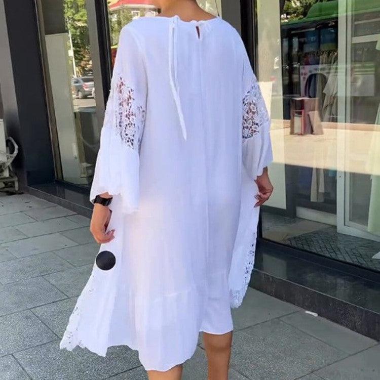 Women's Long Lace Shirt Dress - HEPSIBAH SHOP