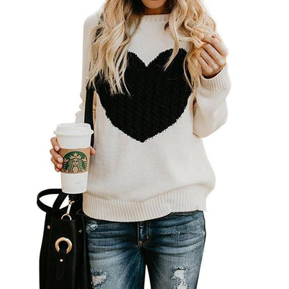 Love Printed Ladies Pullover Sweater - HEPSIBAH SHOP