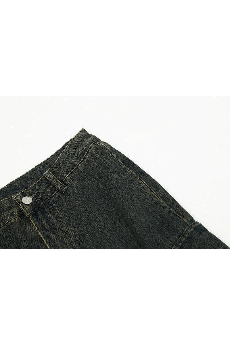 American Retro Distressed Multi-pocket Jeans - HEPSIBAH SHOP