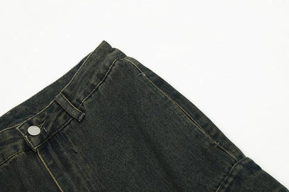 American Retro Distressed Multi-pocket Jeans - HEPSIBAH SHOP