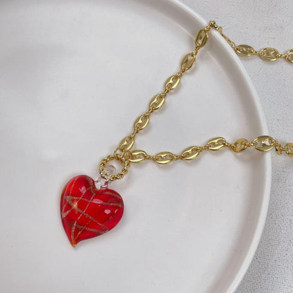 Women's Fashion Red Heart Necklace - HEPSIBAH SHOP