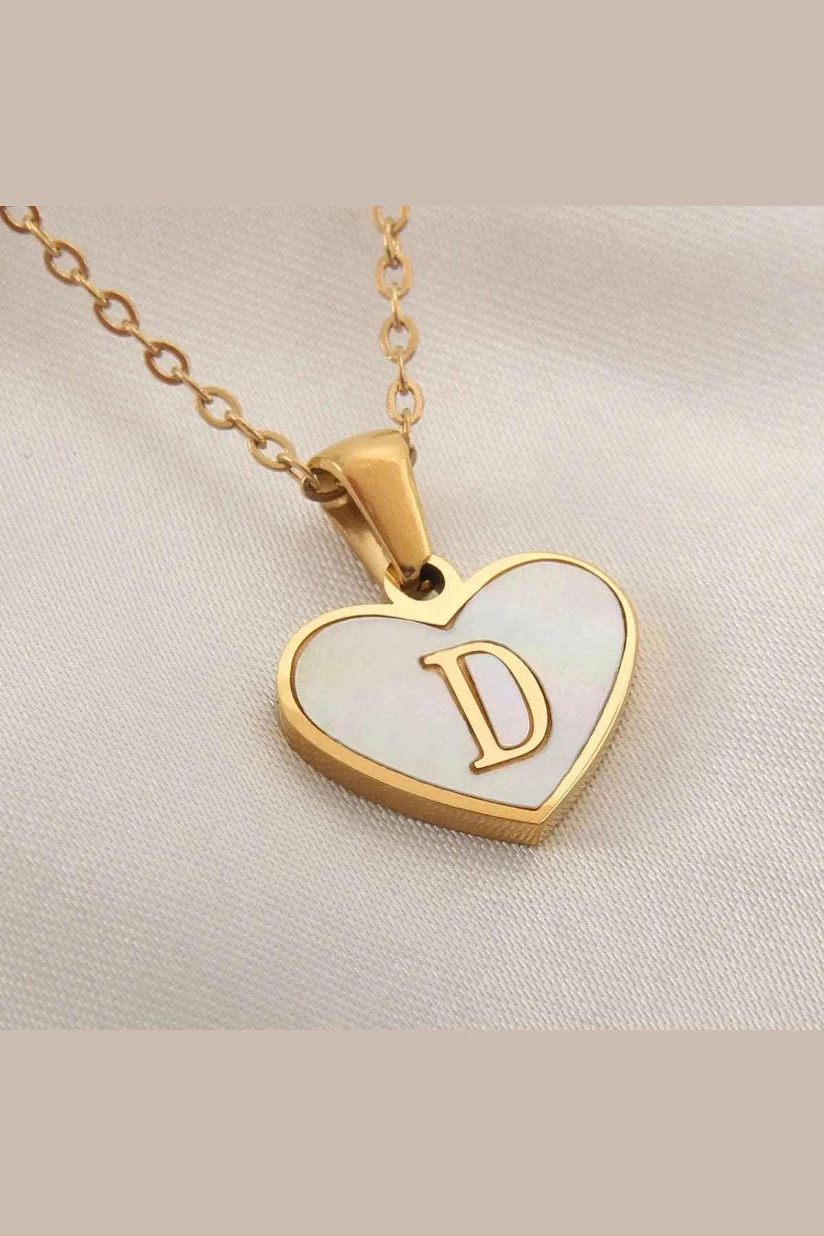 26 Letter Heart-shaped Necklace-HEPSIBAH SHOP