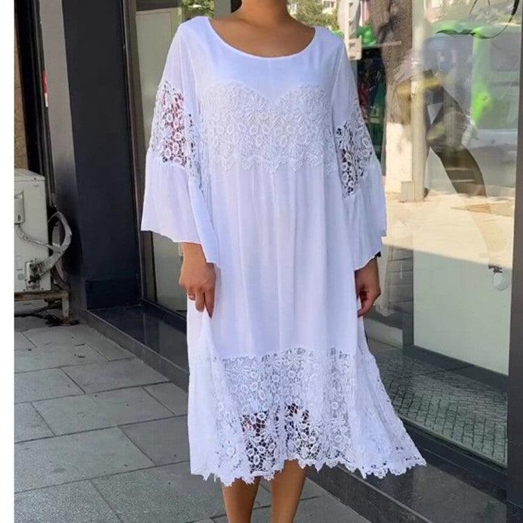 Women's Long Lace Shirt Dress - HEPSIBAH SHOP