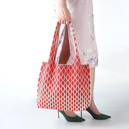 Good-looking Big Wave Flying Woven Bag Fashionable All-match Large Capacity Two-tone - HEPSIBAH SHOP