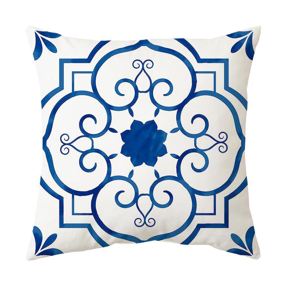 Blue Theme Simple Pattern Printed Pillowcase