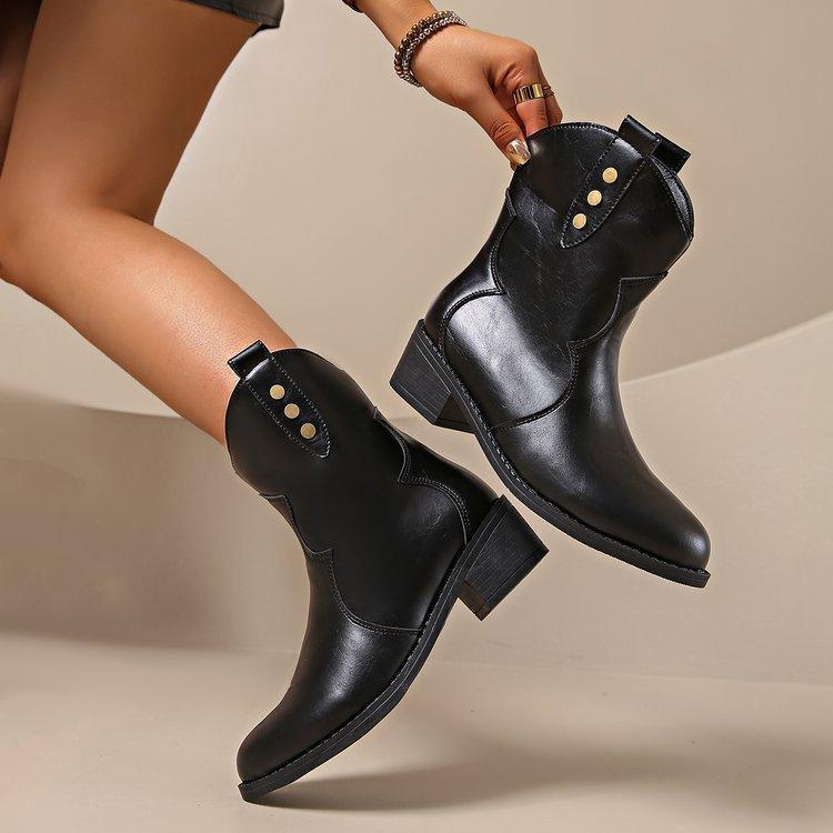 Women's Mid Heel Pointed Toe Platform Ankle Boots - HEPSIBAH SHOP