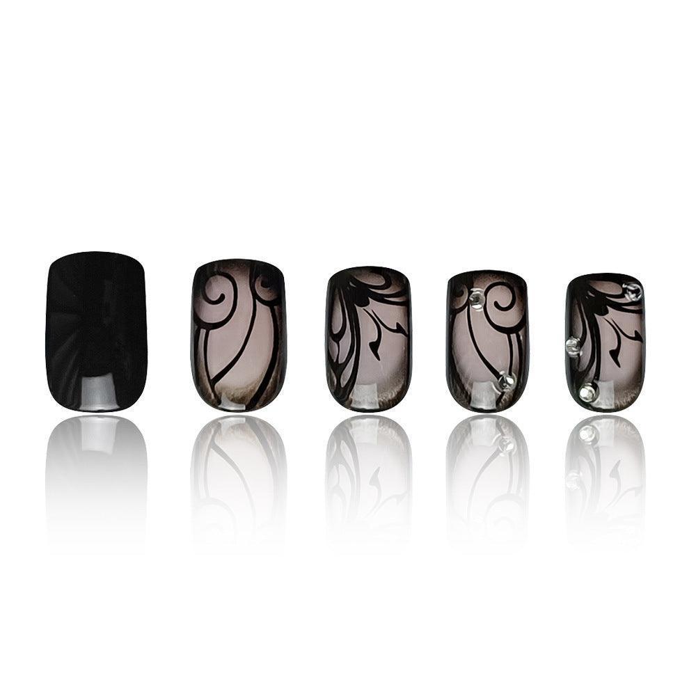 Dark Ins Style Black Vine Wearing Nails And Nails - HEPSIBAH SHOP