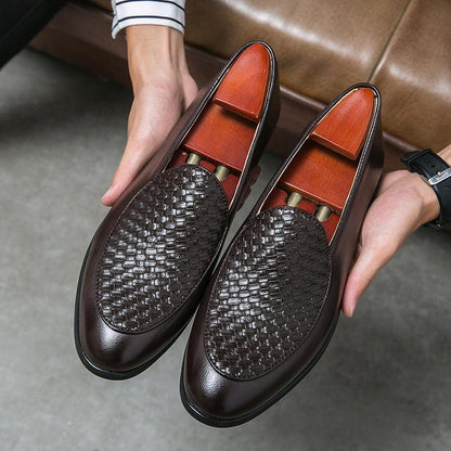 Business Casual Loafers Men's Simplicity Lightweight Laceless Leather Shoes - HEPSIBAH SHOP